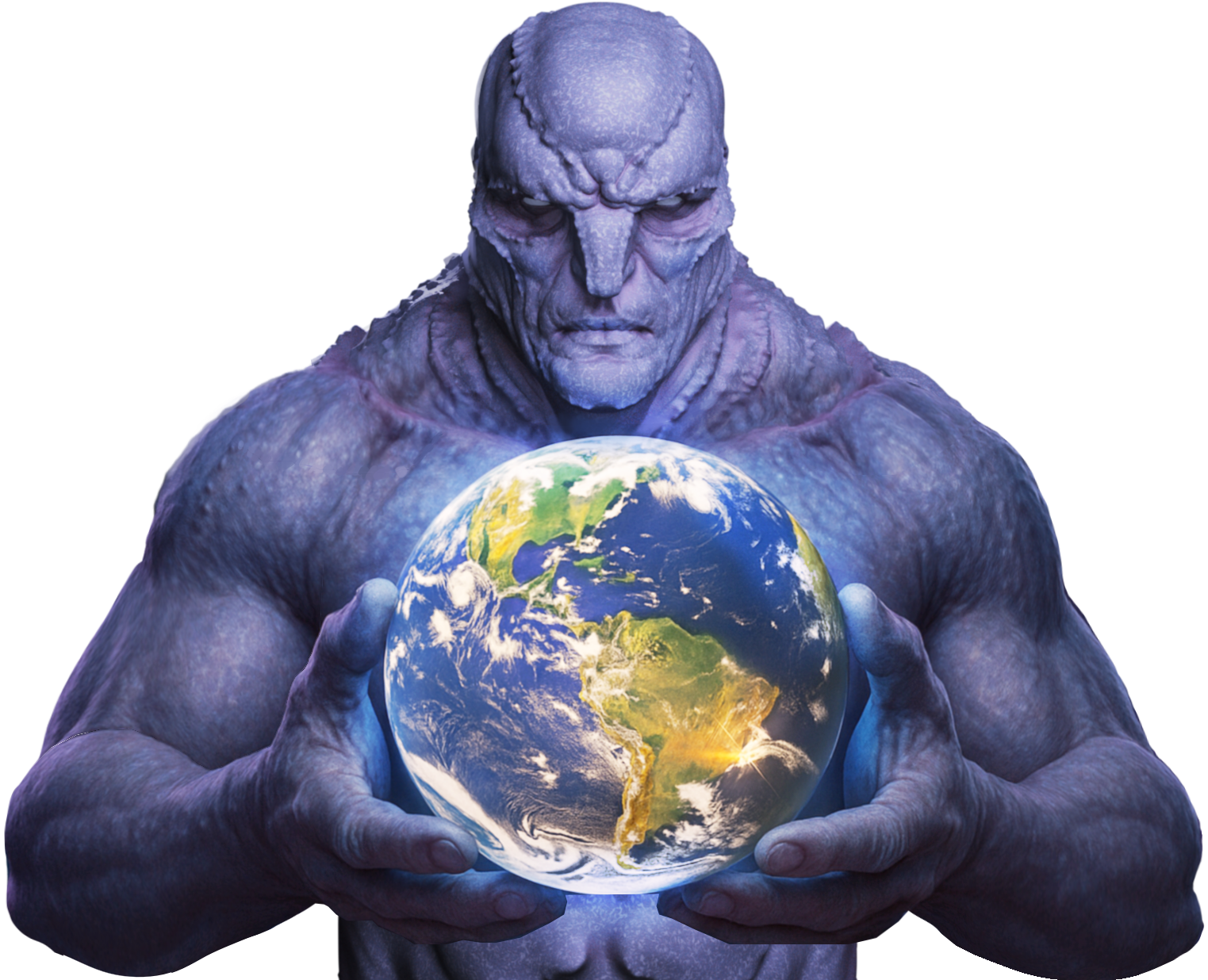 Ilustração de um alienígena roxo flutuando